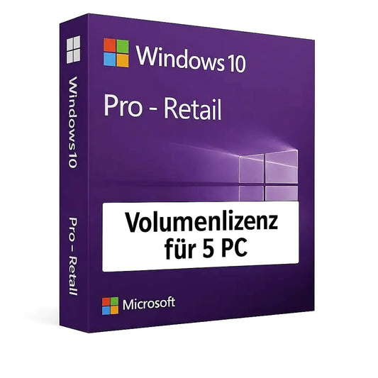 Windows 10 Pro – Volumenlizenz für 5 PC﻿ msLizenzen